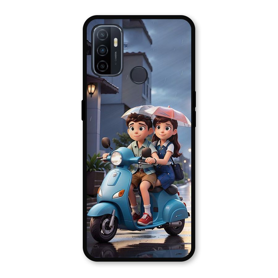 Cute Teen Scooter Metal Back Case for Oppo A53