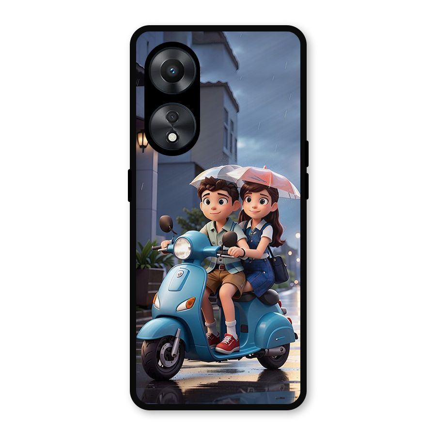 Cute Teen Scooter Metal Back Case for Oppo A78