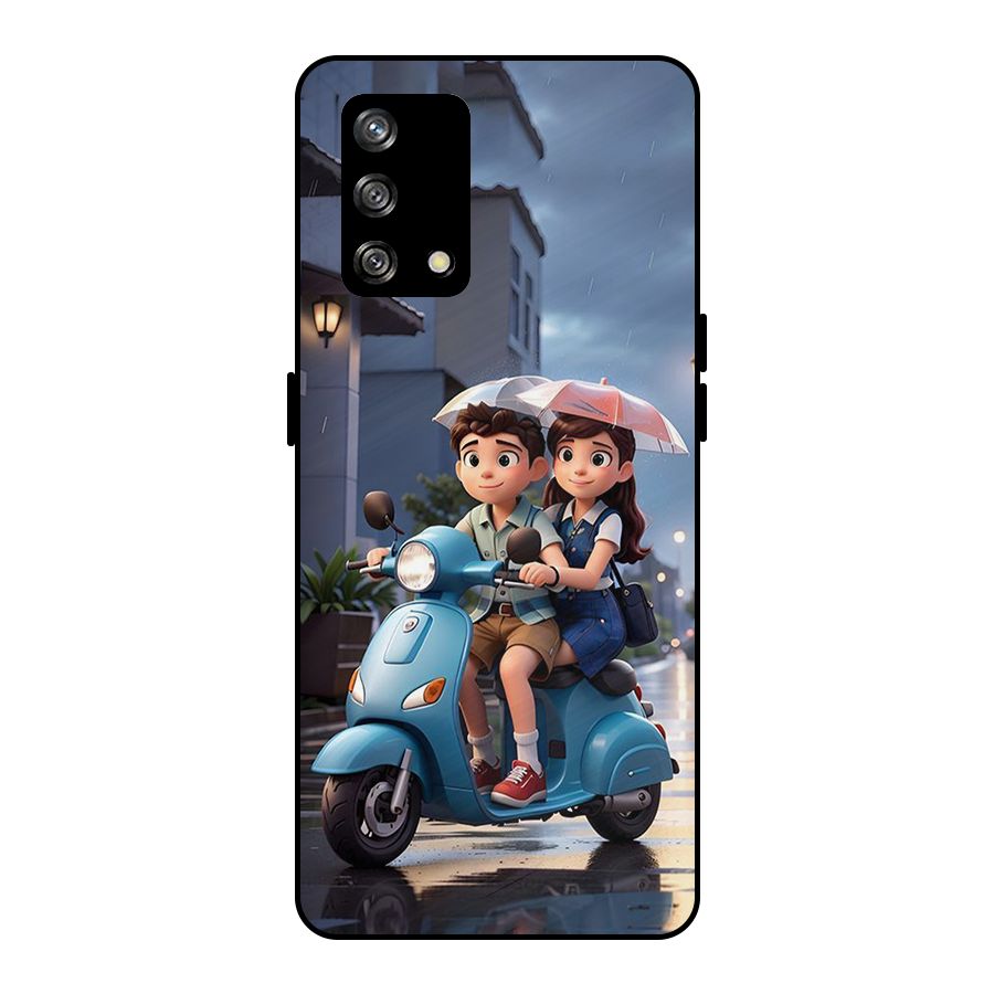 Cute Teen Scooter Metal Back Case for Oppo F19