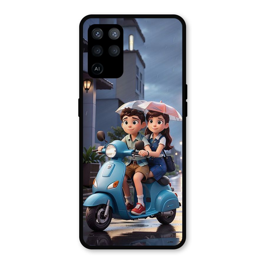 Cute Teen Scooter Metal Back Case for Oppo F19 Pro
