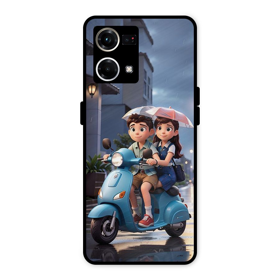 Cute Teen Scooter Metal Back Case for Oppo F21s Pro 4G