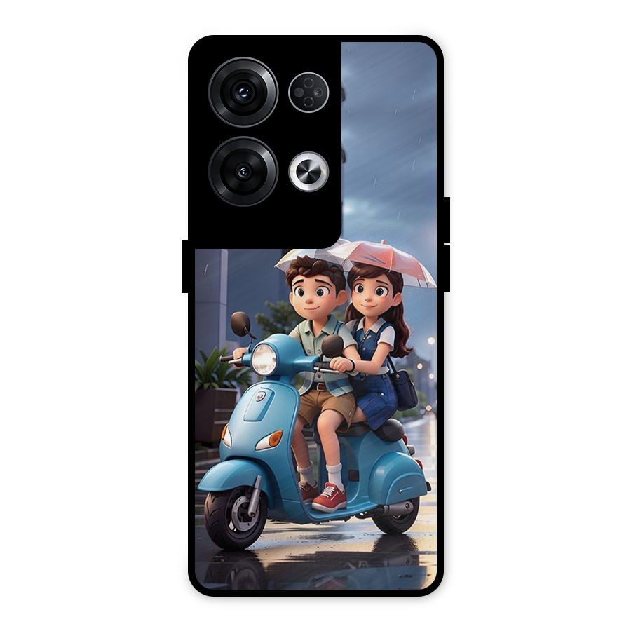 Cute Teen Scooter Metal Back Case for Oppo Reno8 Pro 5G