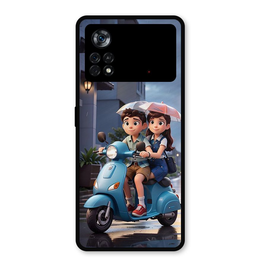 Cute Teen Scooter Metal Back Case for Poco X4 Pro 5G