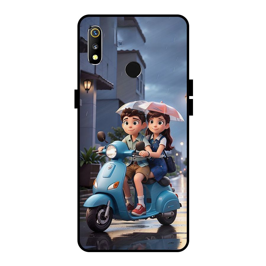 Cute Teen Scooter Metal Back Case for Realme 3i
