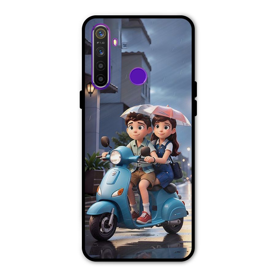Cute Teen Scooter Metal Back Case for Realme 5