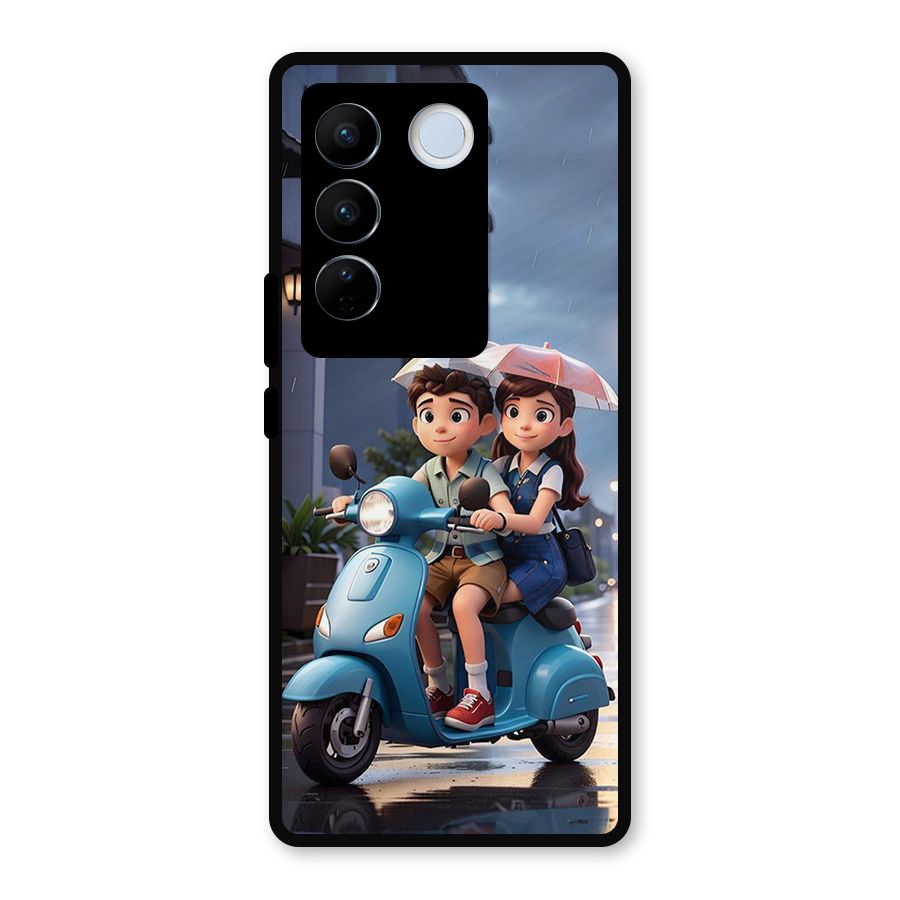 Cute Teen Scooter Metal Back Case for Vivo V27