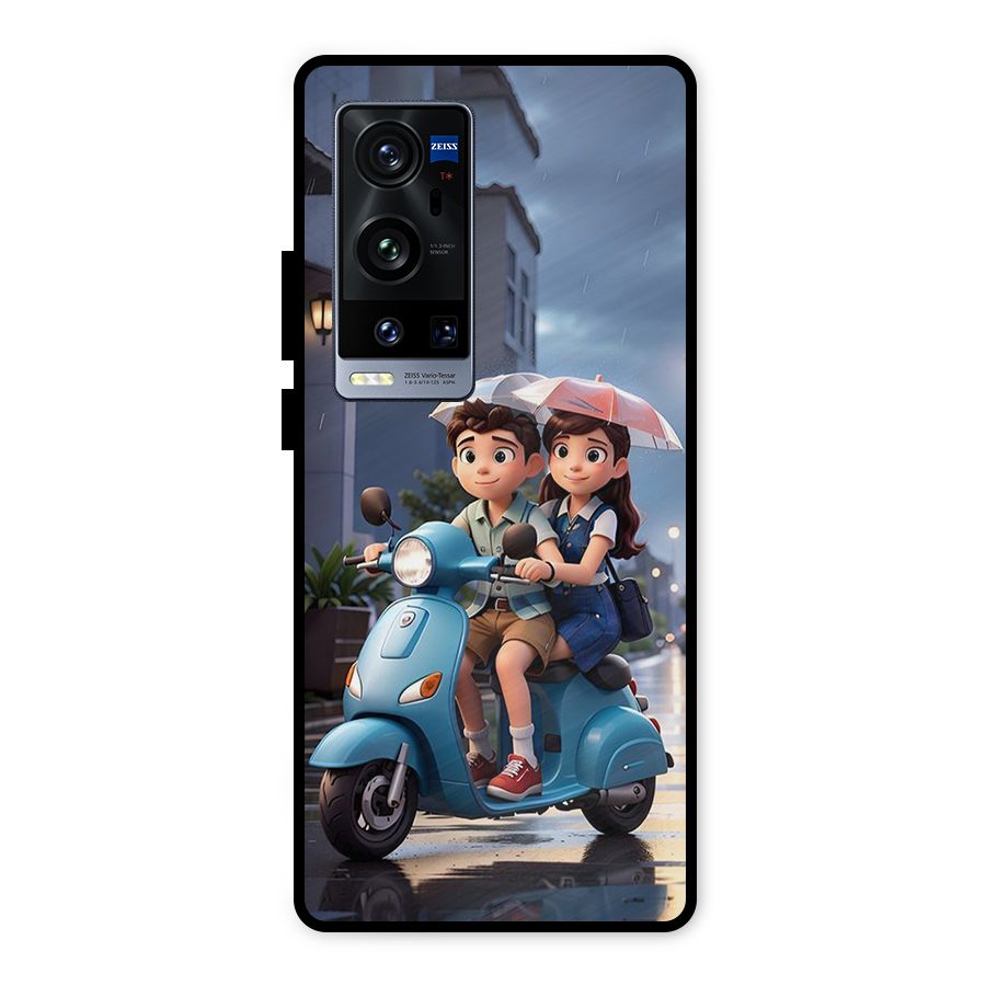 Cute Teen Scooter Metal Back Case for Vivo X60 Pro Plus