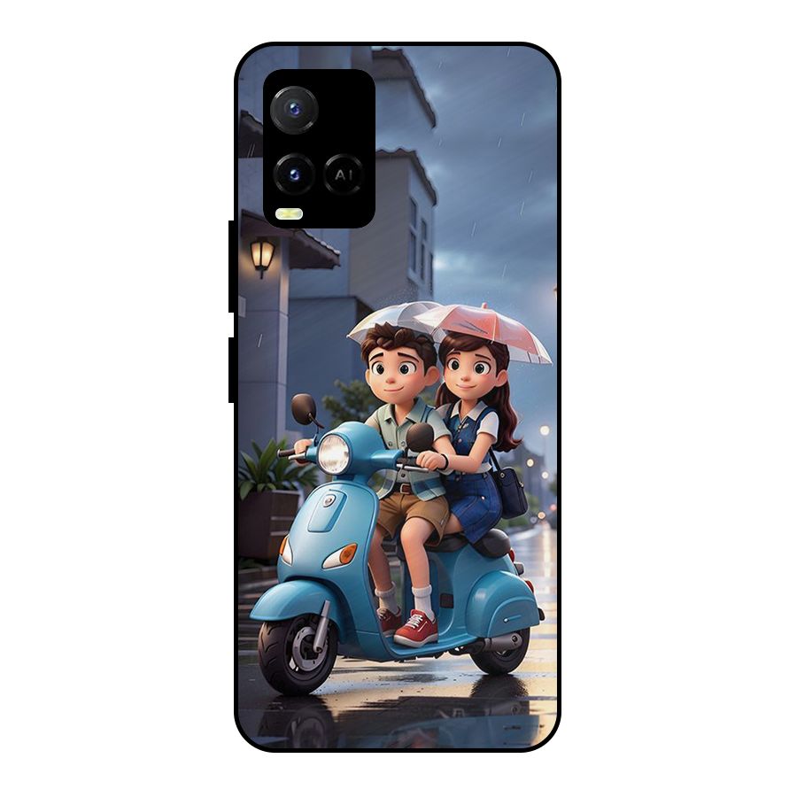 Cute Teen Scooter Metal Back Case for Vivo Y21
