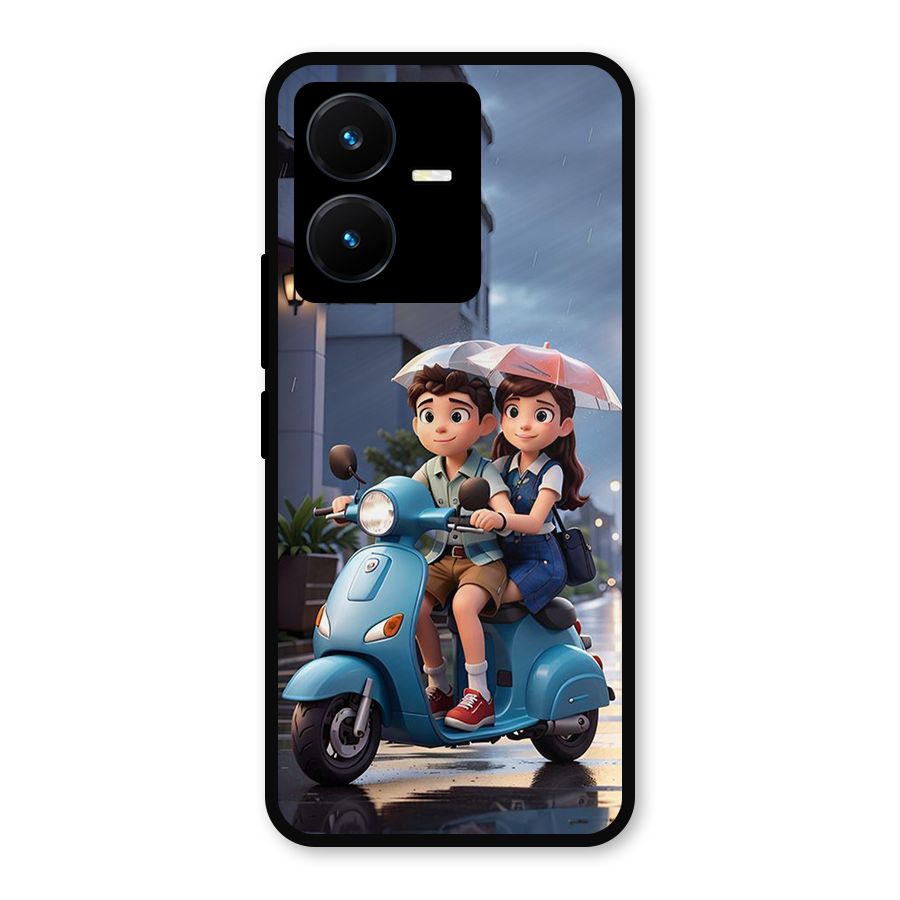 Cute Teen Scooter Metal Back Case for Vivo Y22