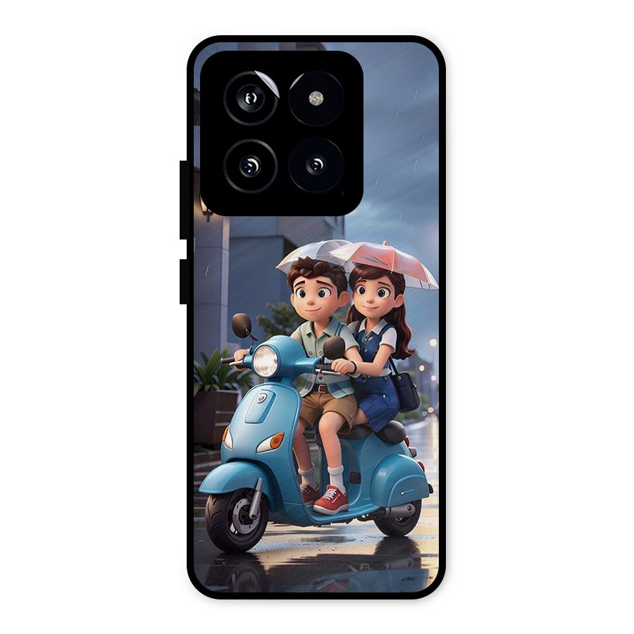 Cute Teen Scooter Metal Back Case for Xiaomi 14