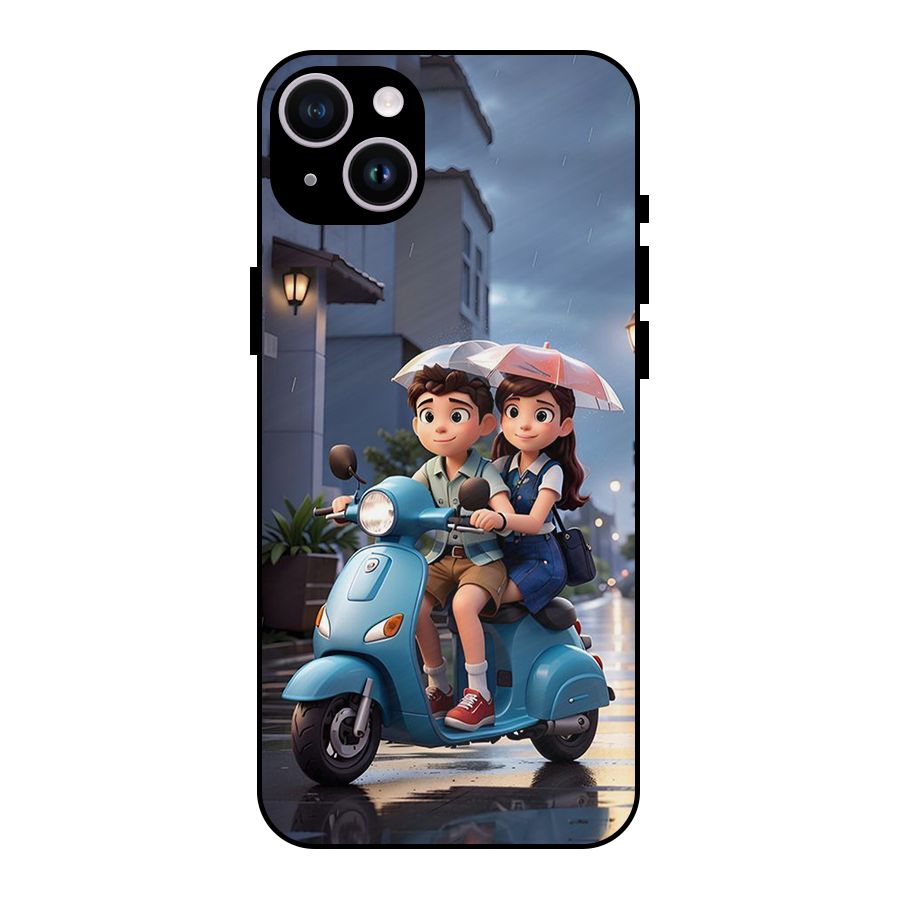 Cute Teen Scooter Metal Back Case for iPhone 14 Plus