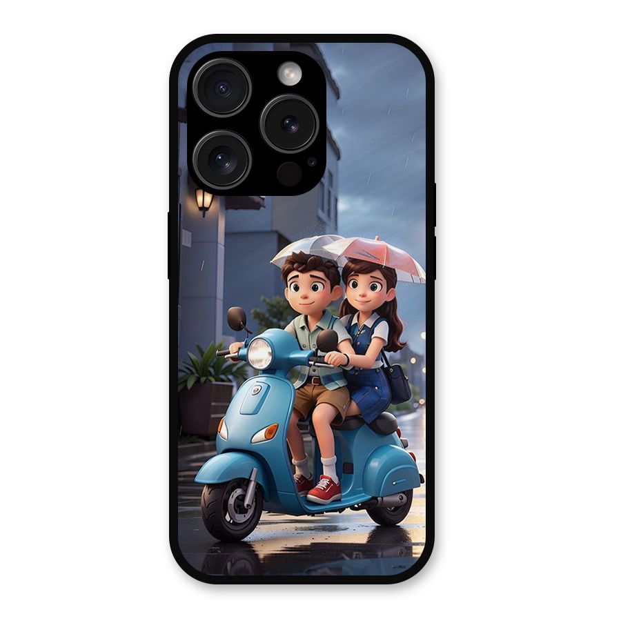Cute Teen Scooter Metal Back Case for iPhone 15 Pro