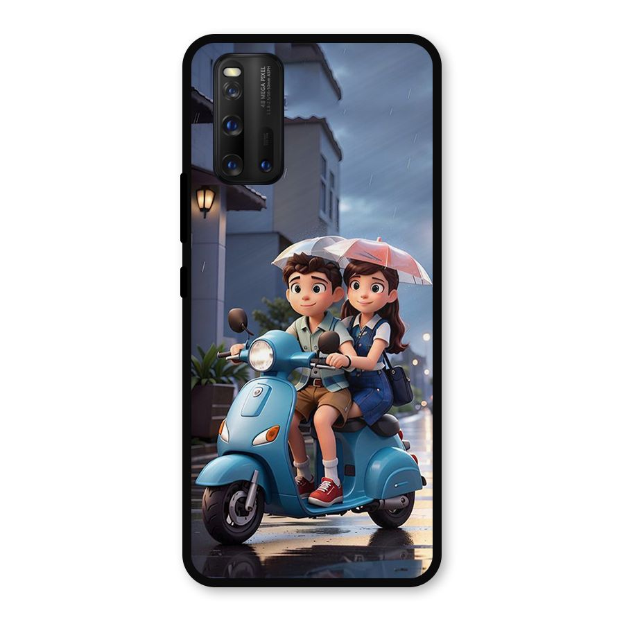 Cute Teen Scooter Metal Back Case for iQOO 3
