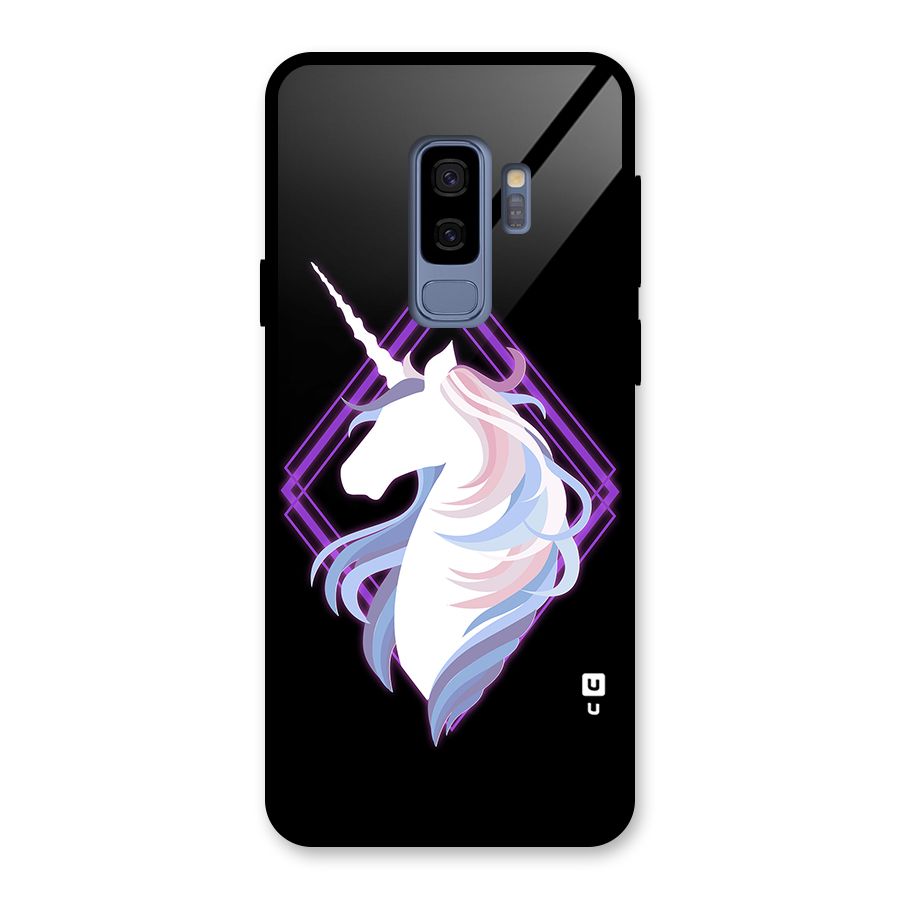 Cute Unicorn Illustration Glass Back Case for Galaxy S9 Plus