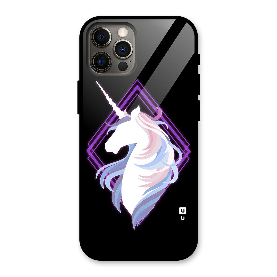 Cute Unicorn Illustration Glass Back Case for iPhone 12 Pro