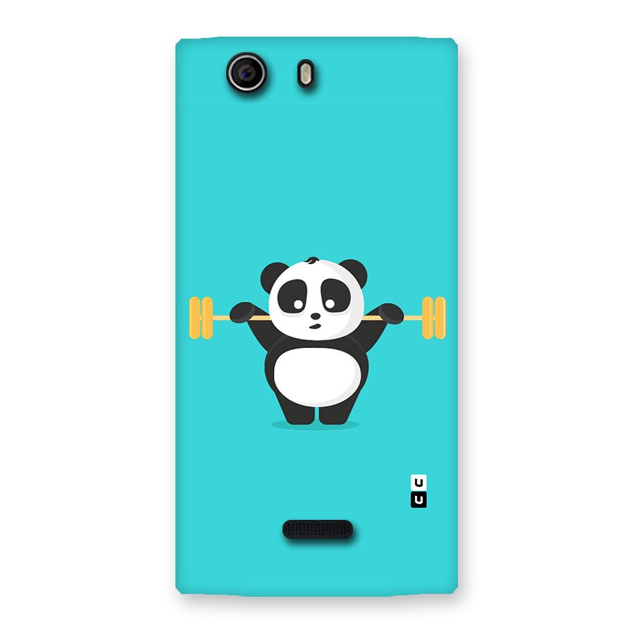 Cute Weightlifting Panda Back Case for Canvas Nitro 2 E311