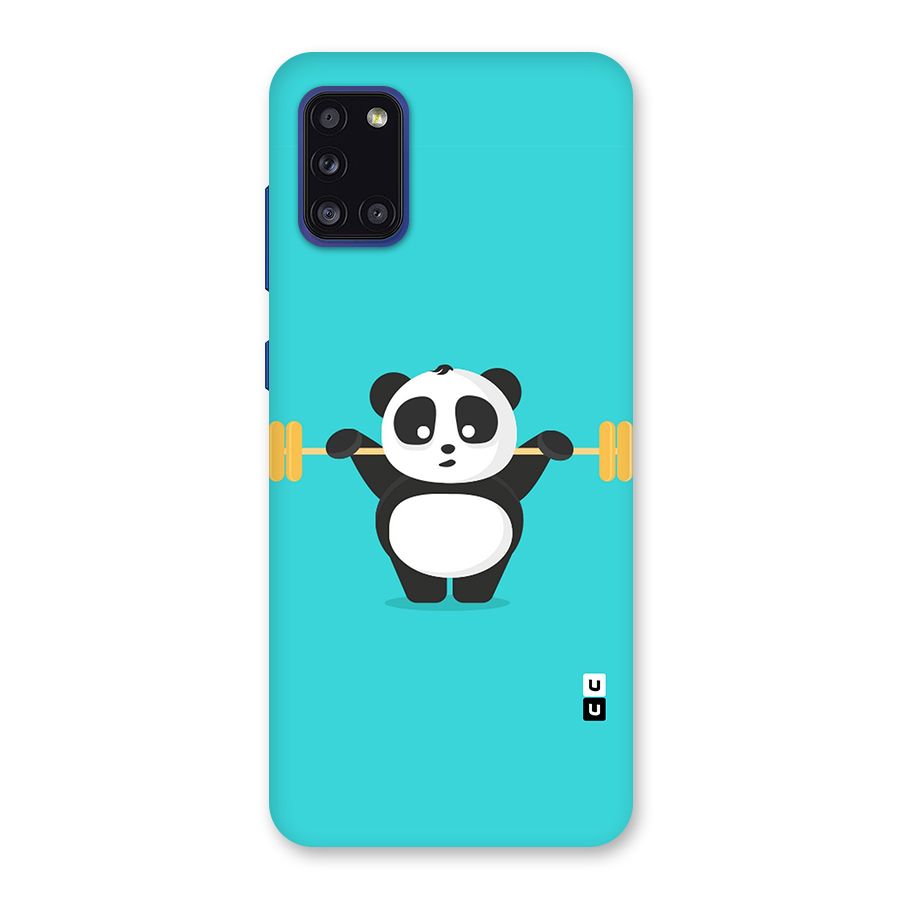 Cute Weightlifting Panda Back Case for Galaxy A31