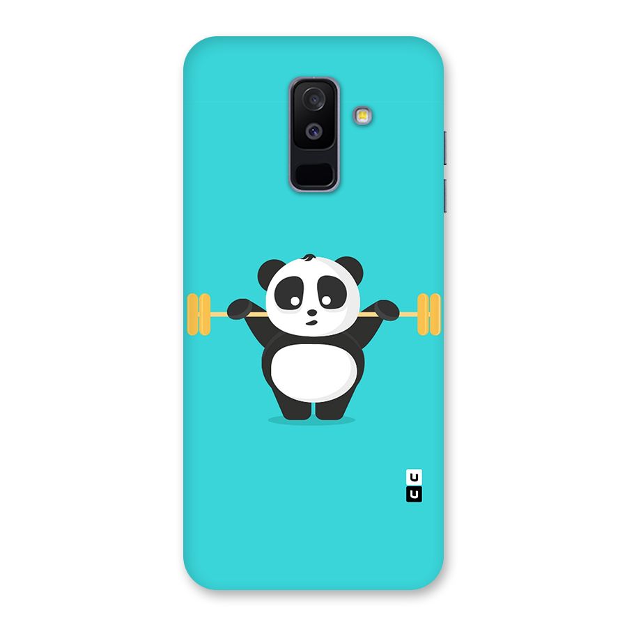 Cute Weightlifting Panda Back Case for Galaxy A6 Plus