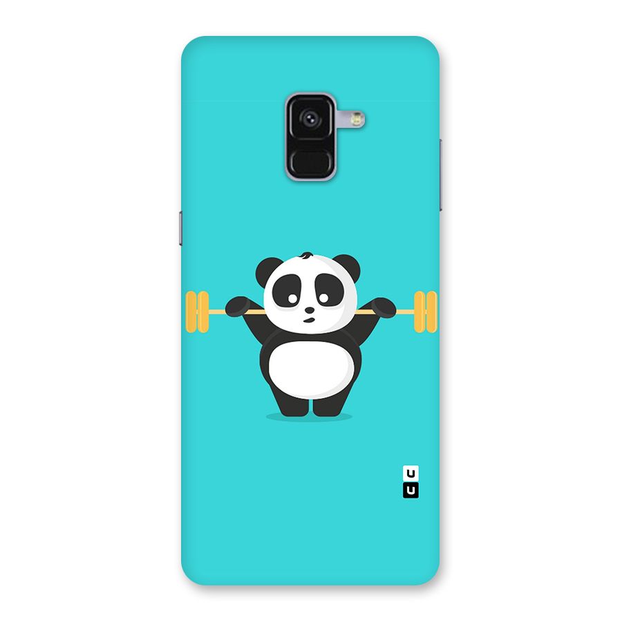 Cute Weightlifting Panda Back Case for Galaxy A8 Plus