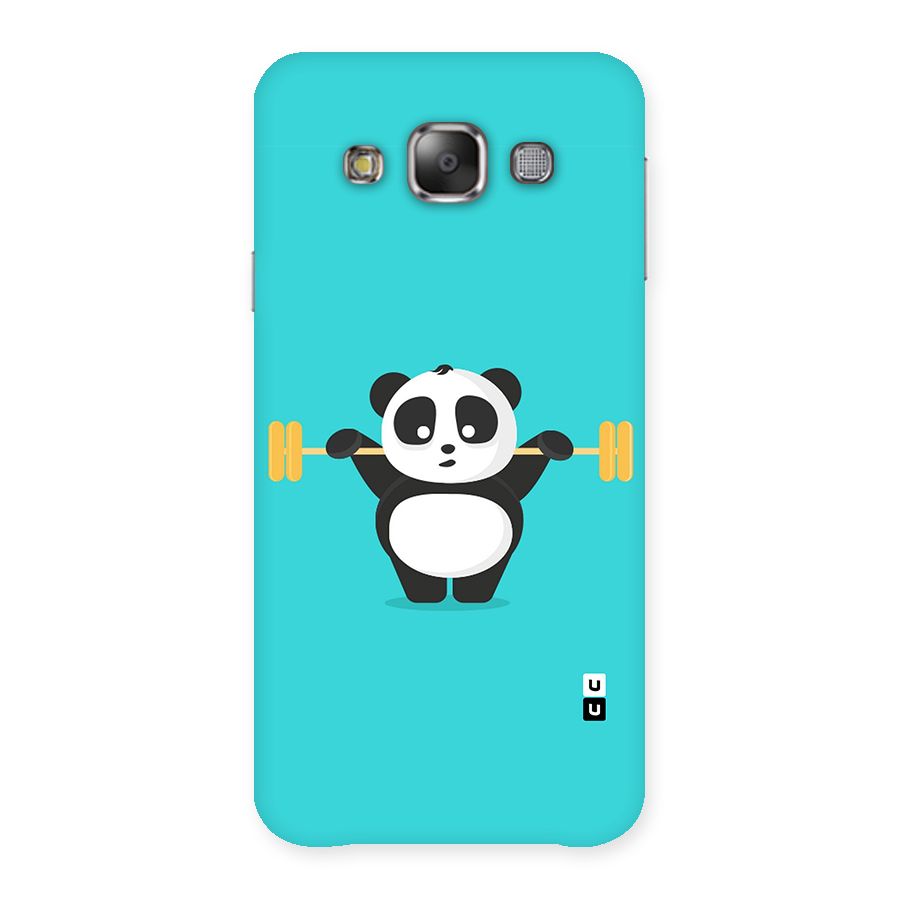 Cute Weightlifting Panda Back Case for Galaxy E7