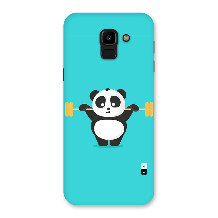 Cute Weightlifting Panda Back Case for Galaxy J6