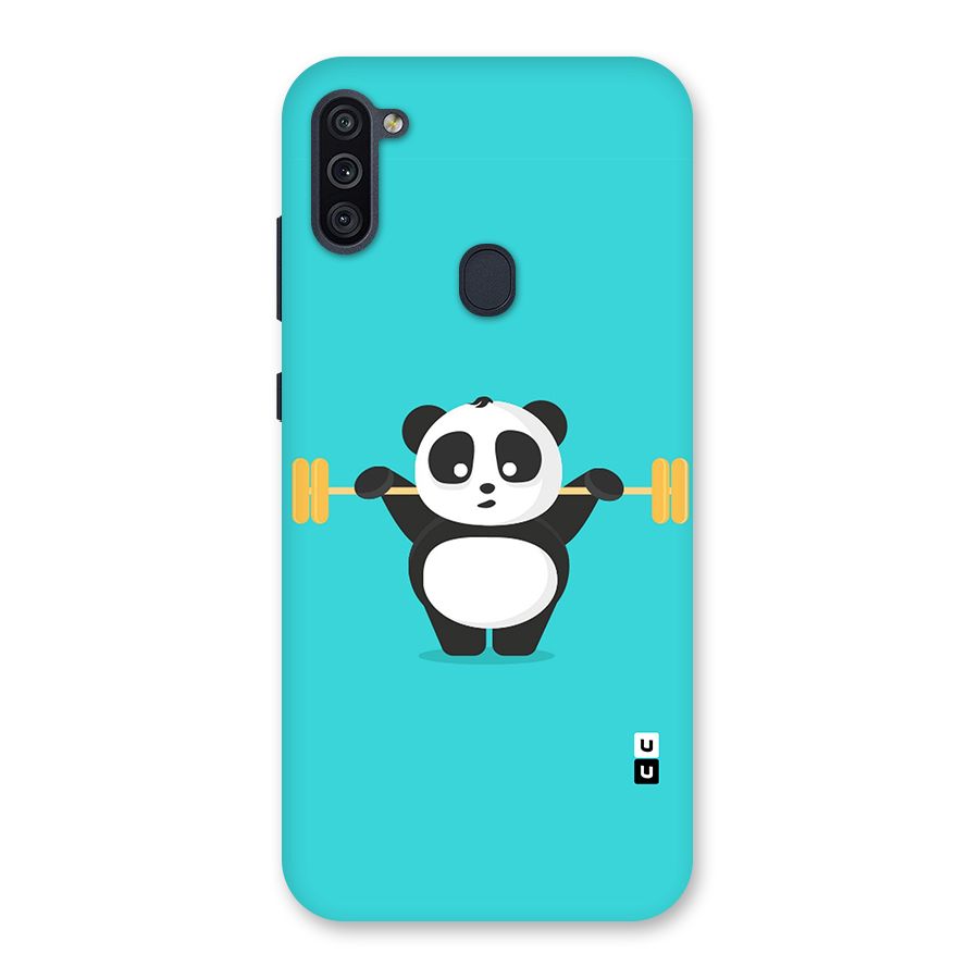 Cute Weightlifting Panda Back Case for Galaxy M11