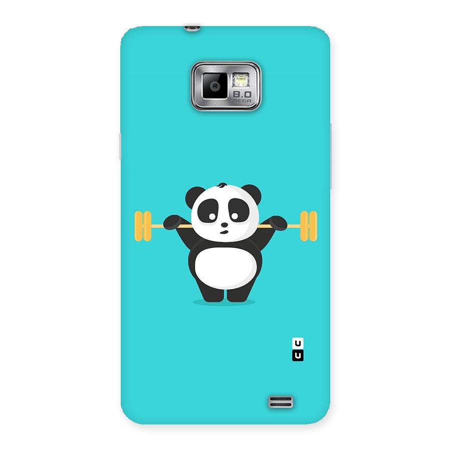 Cute Weightlifting Panda Back Case for Galaxy S2