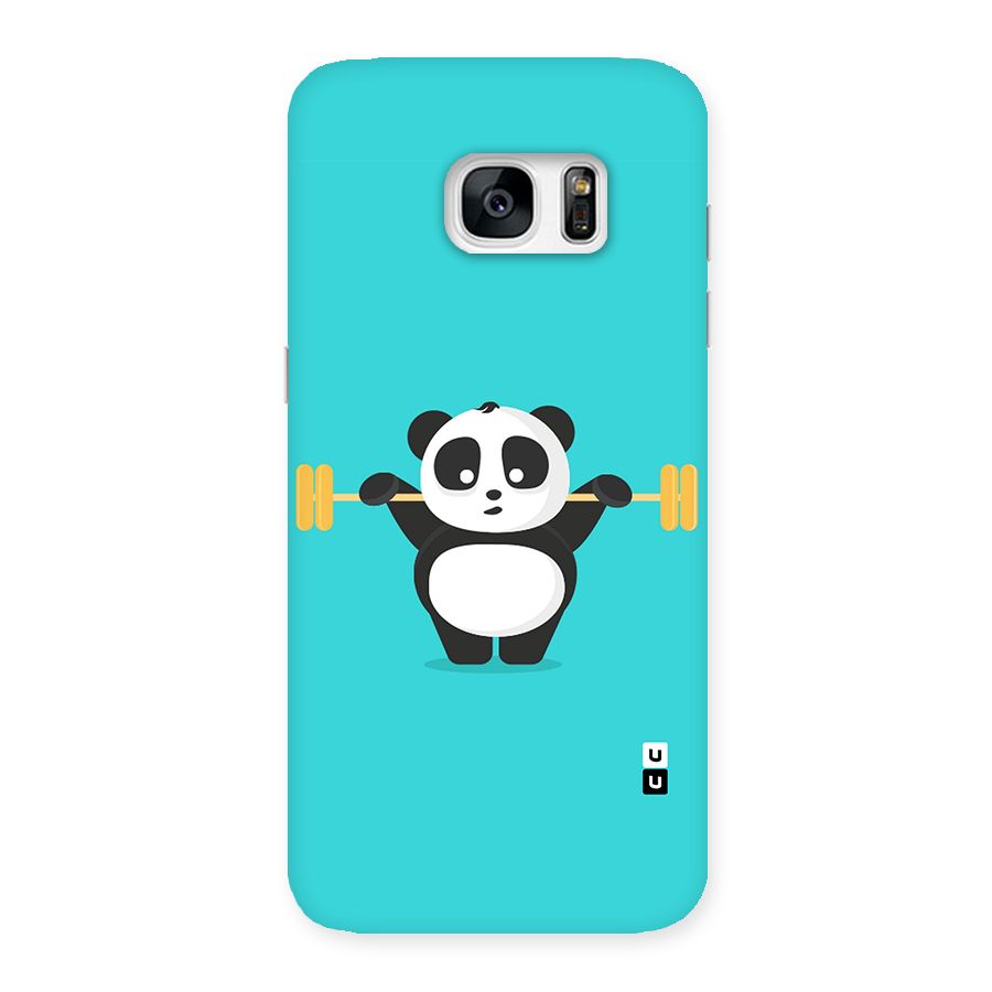 Cute Weightlifting Panda Back Case for Galaxy S7 Edge