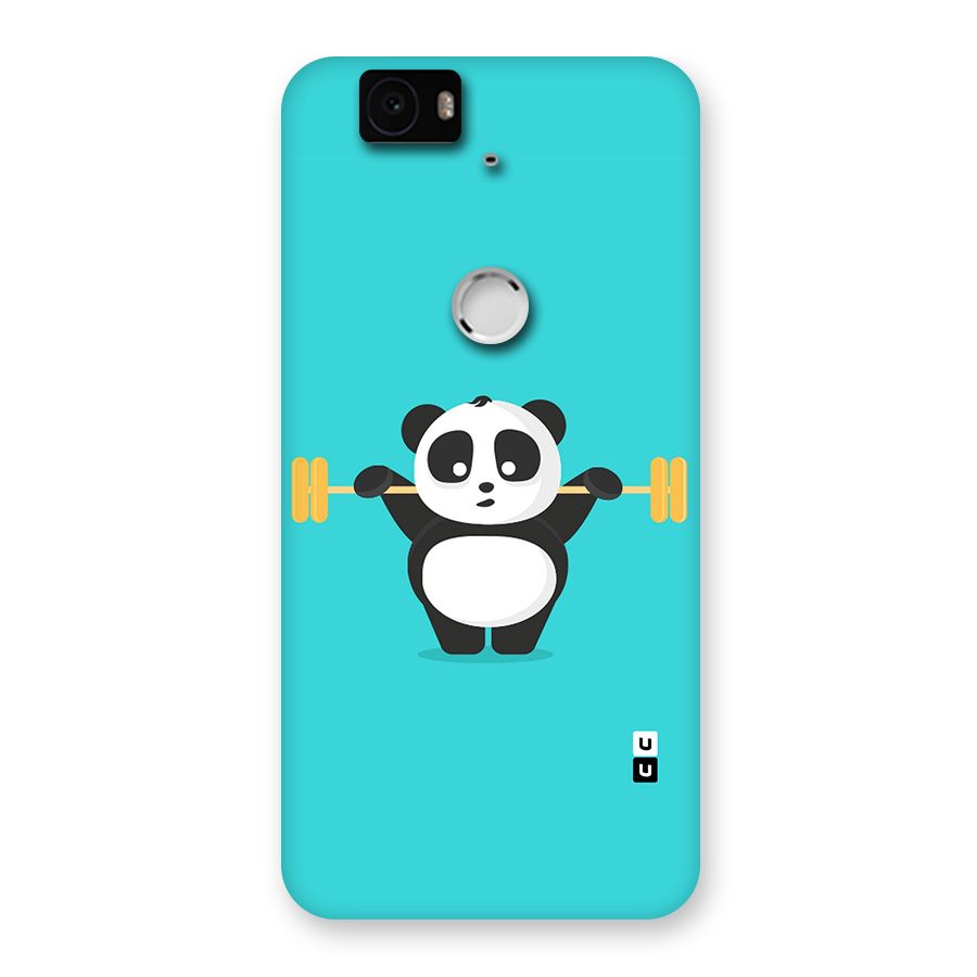 Cute Weightlifting Panda Back Case for Google Nexus-6P