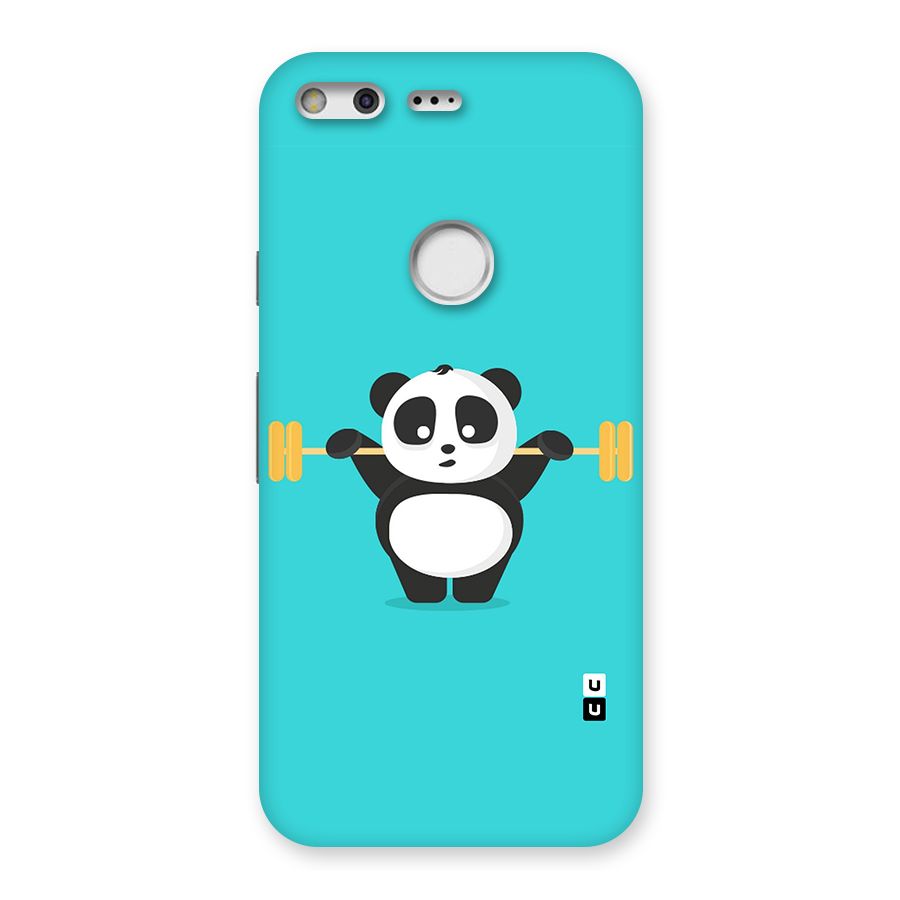 Cute Weightlifting Panda Back Case for Google Pixel