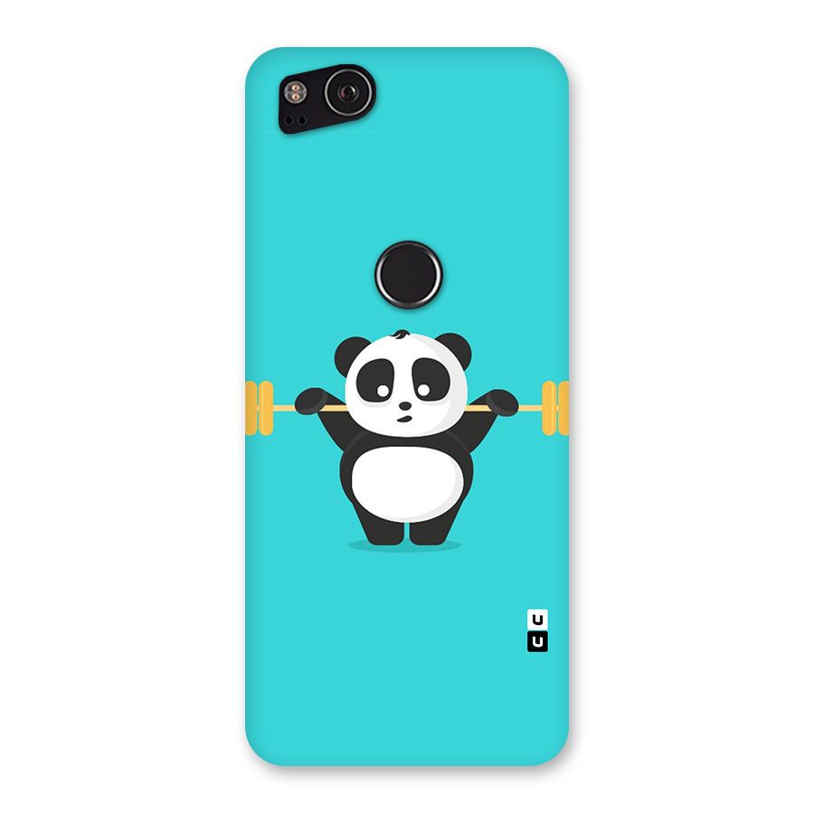 Cute Weightlifting Panda Back Case for Google Pixel 2