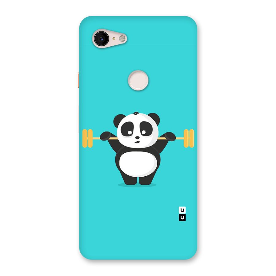 Cute Weightlifting Panda Back Case for Google Pixel 3 XL