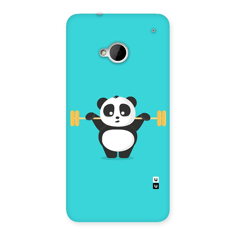 Cute Weightlifting Panda Back Case for HTC One M7