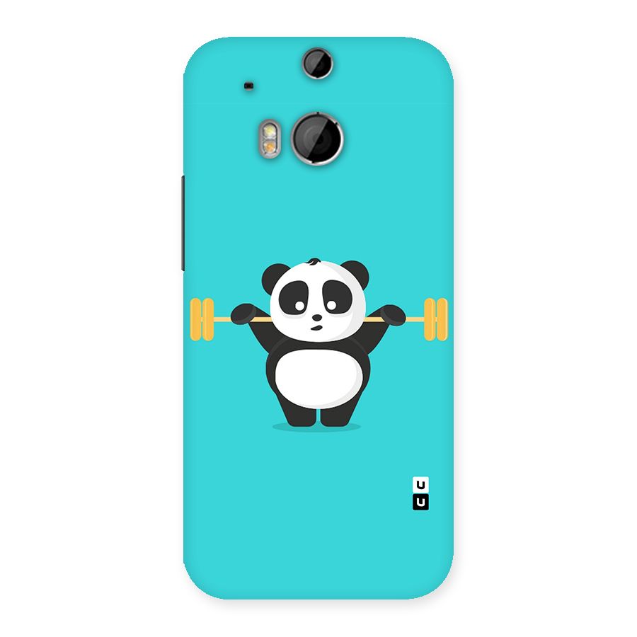 Cute Weightlifting Panda Back Case for HTC One M8