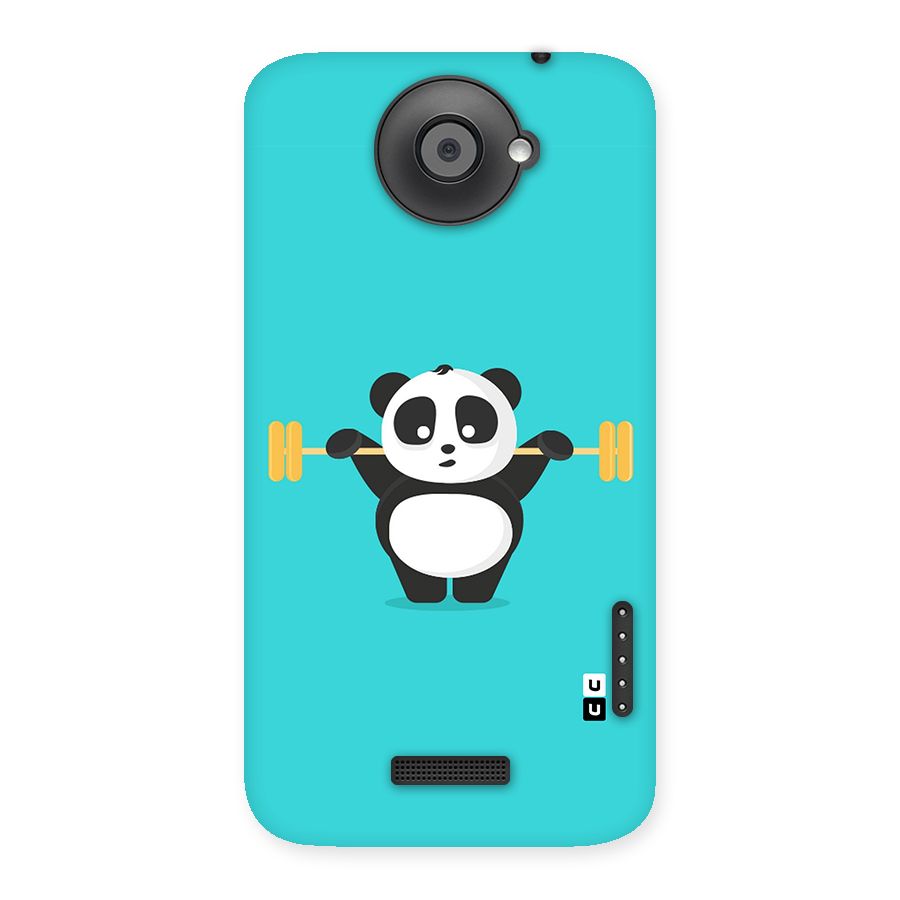 Cute Weightlifting Panda Back Case for HTC One X