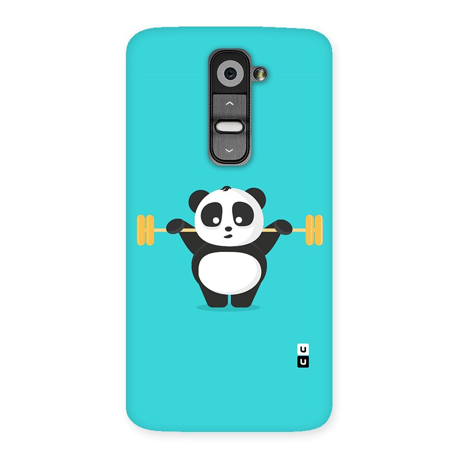 Cute Weightlifting Panda Back Case for LG G2