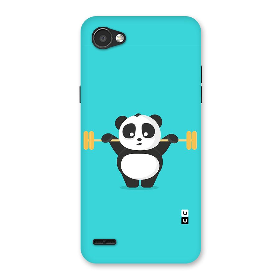 Cute Weightlifting Panda Back Case for LG Q6