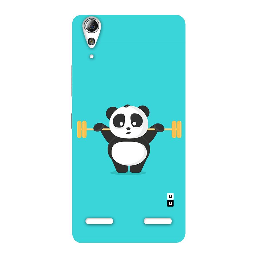 Cute Weightlifting Panda Back Case for Lenovo A6000 Plus