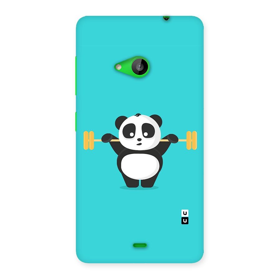 Cute Weightlifting Panda Back Case for Lumia 535