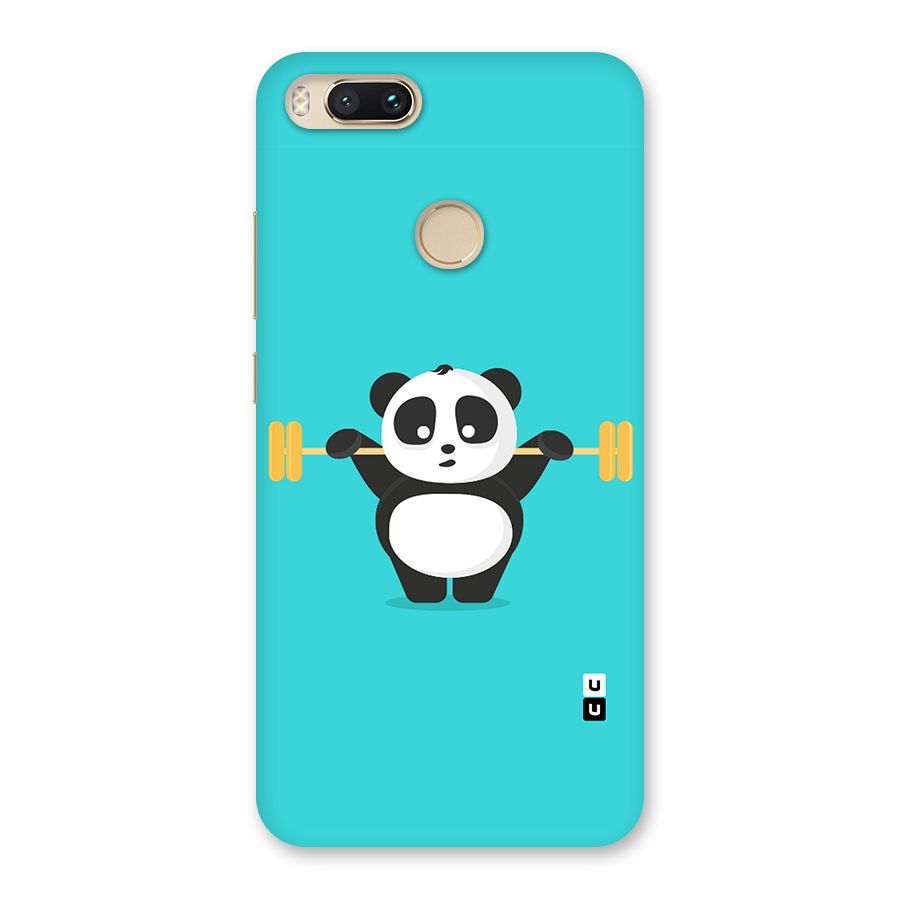 Cute Weightlifting Panda Back Case for Mi A1