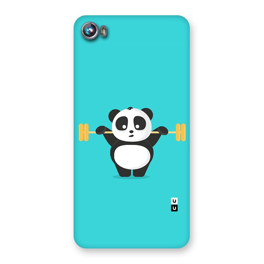 Cute Weightlifting Panda Back Case for Micromax Canvas Fire 4 A107