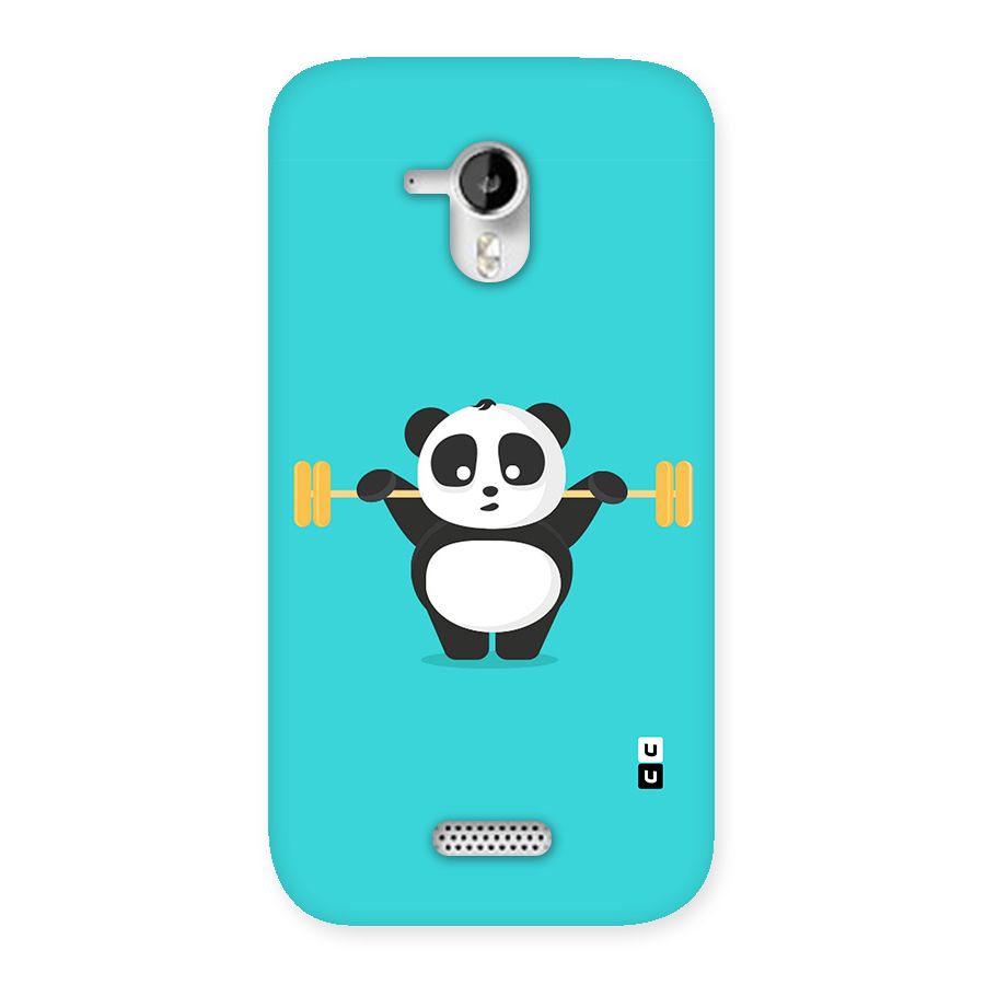 Cute Weightlifting Panda Back Case for Micromax Canvas HD A116