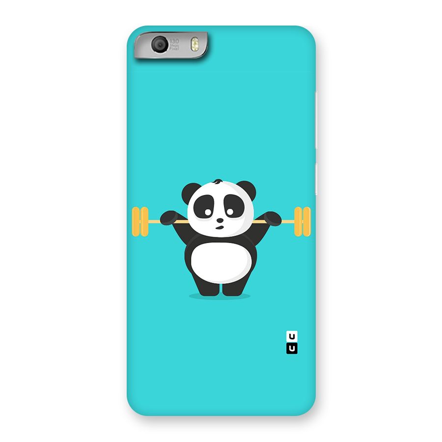 Cute Weightlifting Panda Back Case for Micromax Canvas Knight 2
