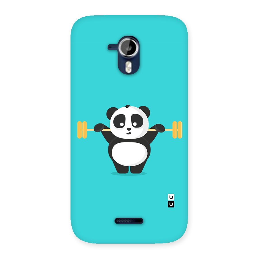 Cute Weightlifting Panda Back Case for Micromax Canvas Magnus A117