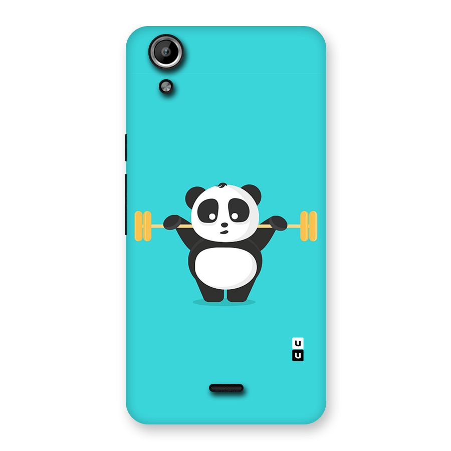 Cute Weightlifting Panda Back Case for Micromax Canvas Selfie Lens Q345