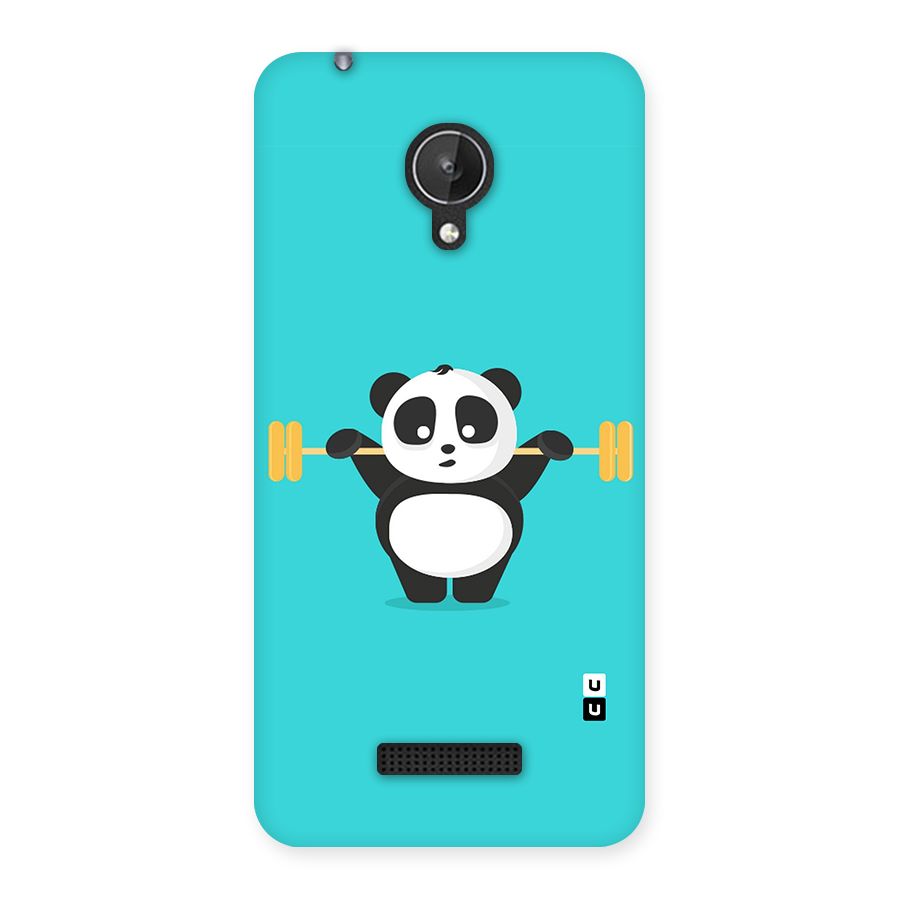 Cute Weightlifting Panda Back Case for Micromax Canvas Spark Q380