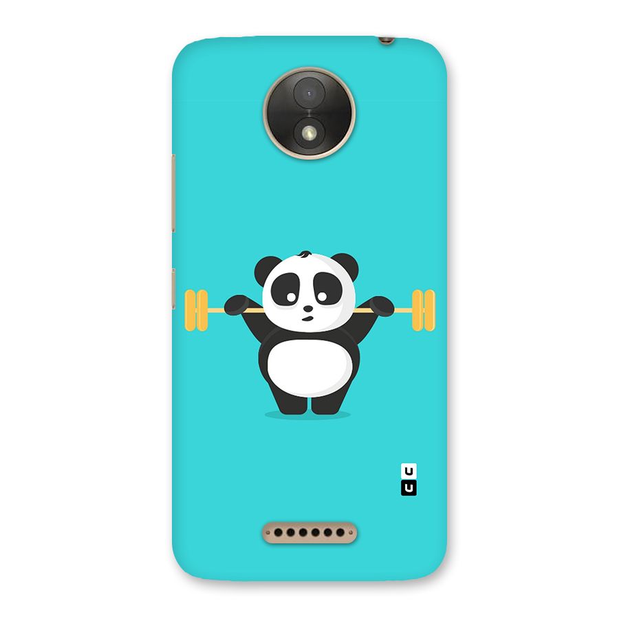 Cute Weightlifting Panda Back Case for Moto C Plus