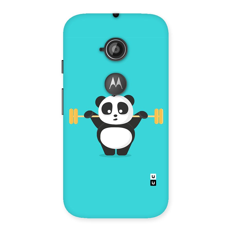 Cute Weightlifting Panda Back Case for Moto E 2nd Gen