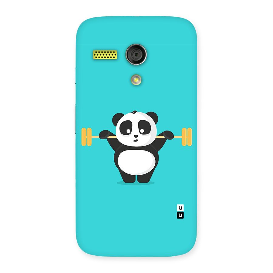 Cute Weightlifting Panda Back Case for Moto G