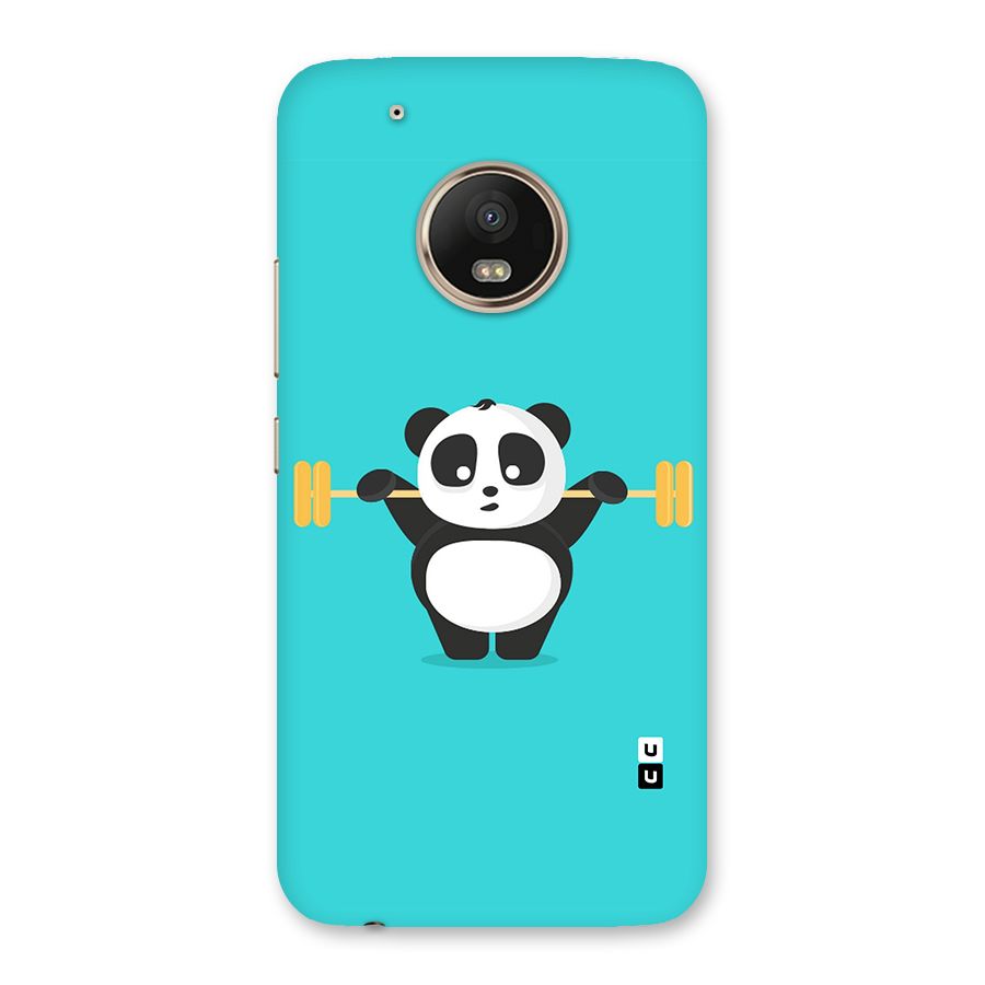 Cute Weightlifting Panda Back Case for Moto G5 Plus